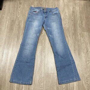 Women's Western Denim Ranch Cowboy Wide Leg Flare Pants
